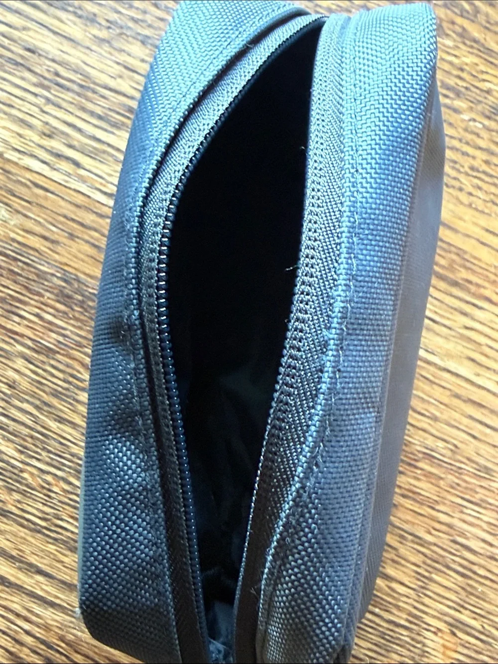 Small Tumi Gray Men's Toiletry Pouch with Silver Accent